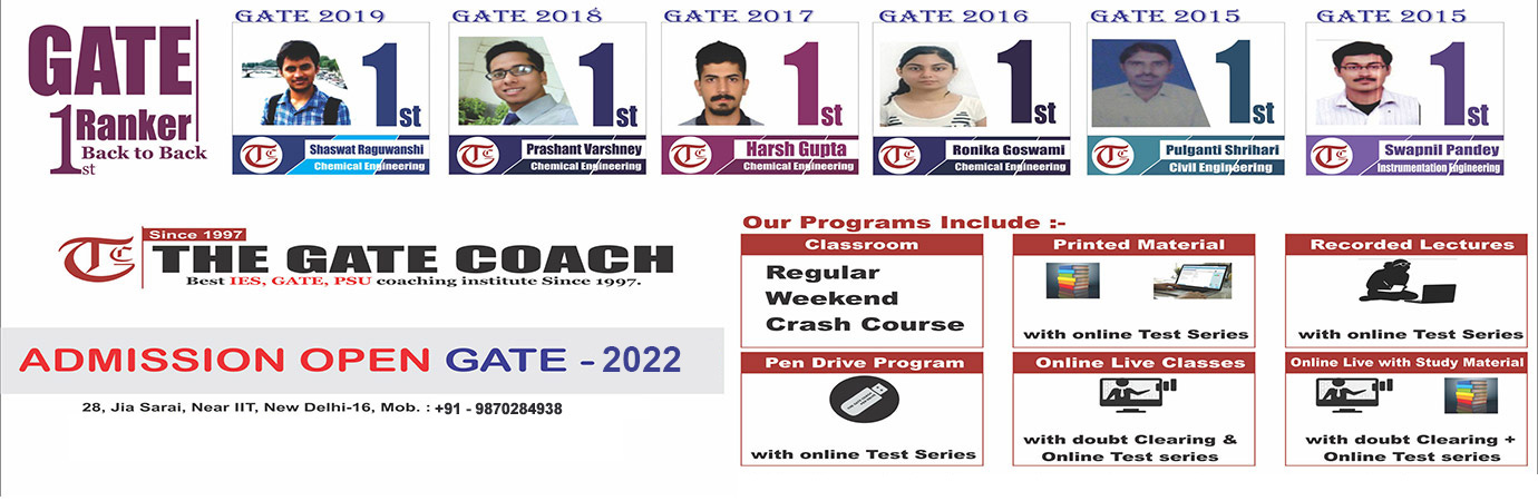 GATE Chemical Engineering Coaching in Delhi, GATE Chemical Engineering Coaching in India, GATE Chemical Engineering Best Coaching Delhi