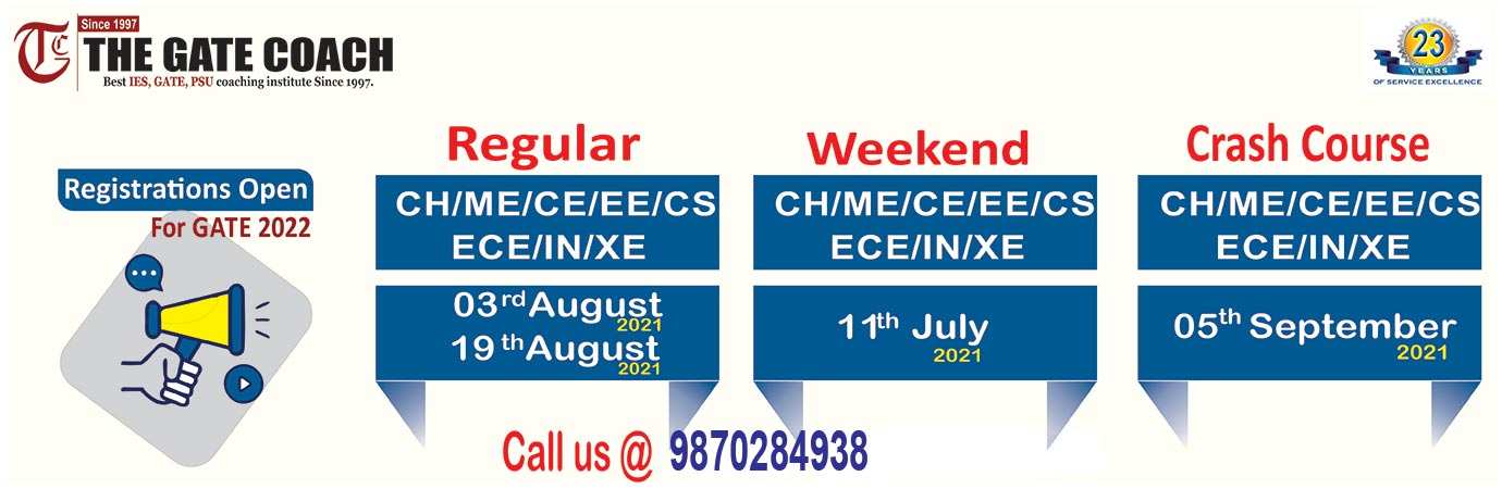 GATE Chemical Engineering Coaching in Delhi, GATE Chemical Engineering Coaching in India, GATE Chemical Engineering Best Coaching Delhi